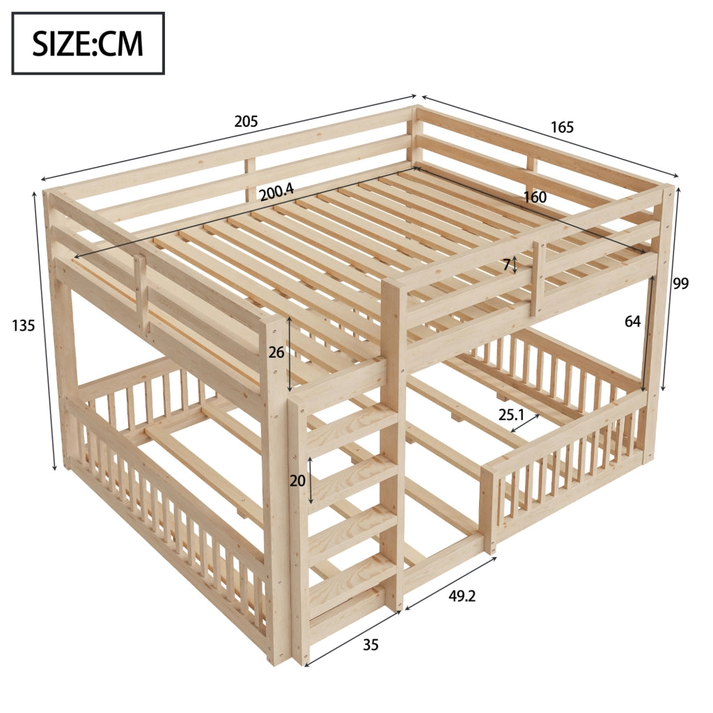 Letto a castello 160x200 cm in pino e MDF naturale