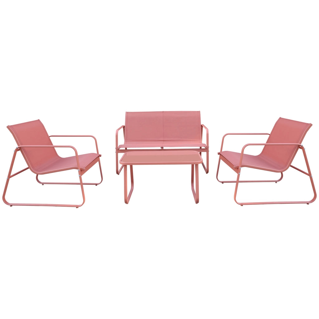Set di mobili da giardino in textilene a 4 posti in terracotta TENERIFE
