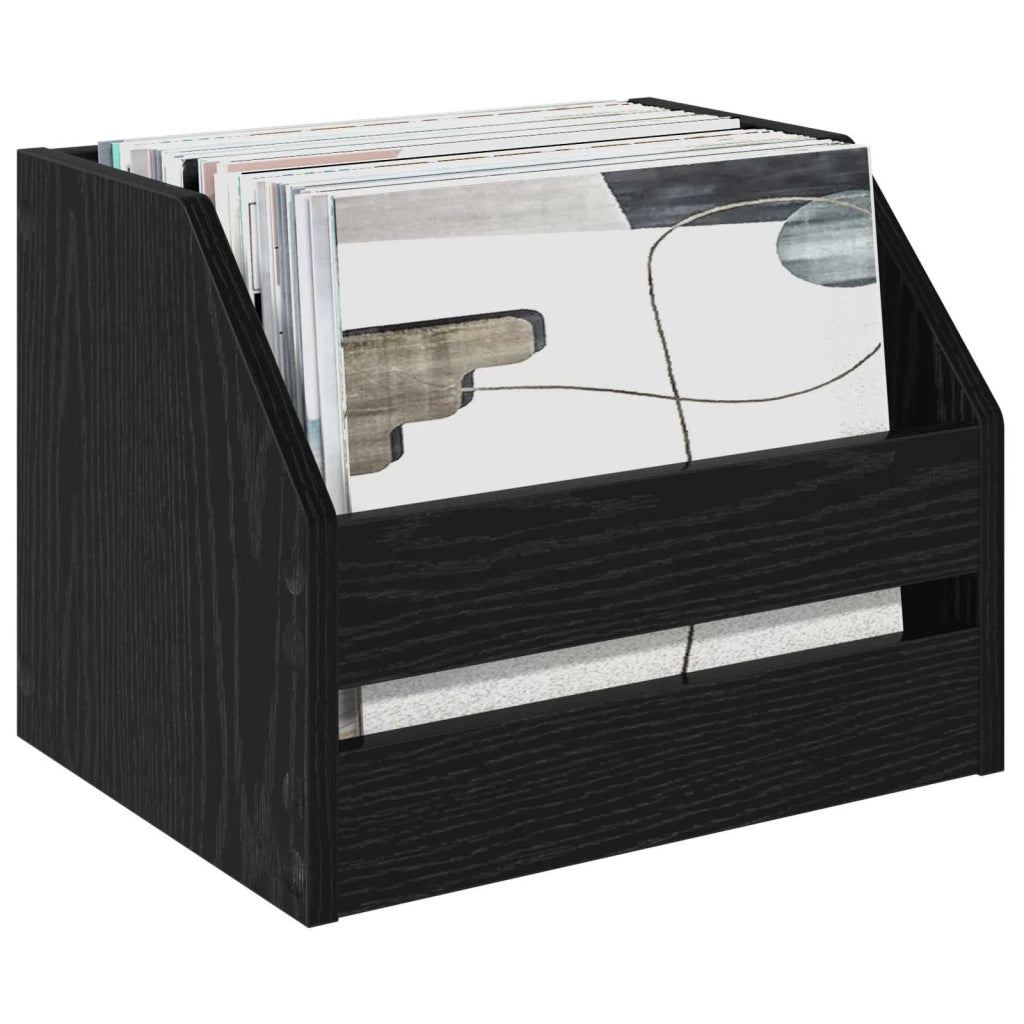 Scatola per album in vinile Rovere Nero 38 x 30 x 29 cm 8012812