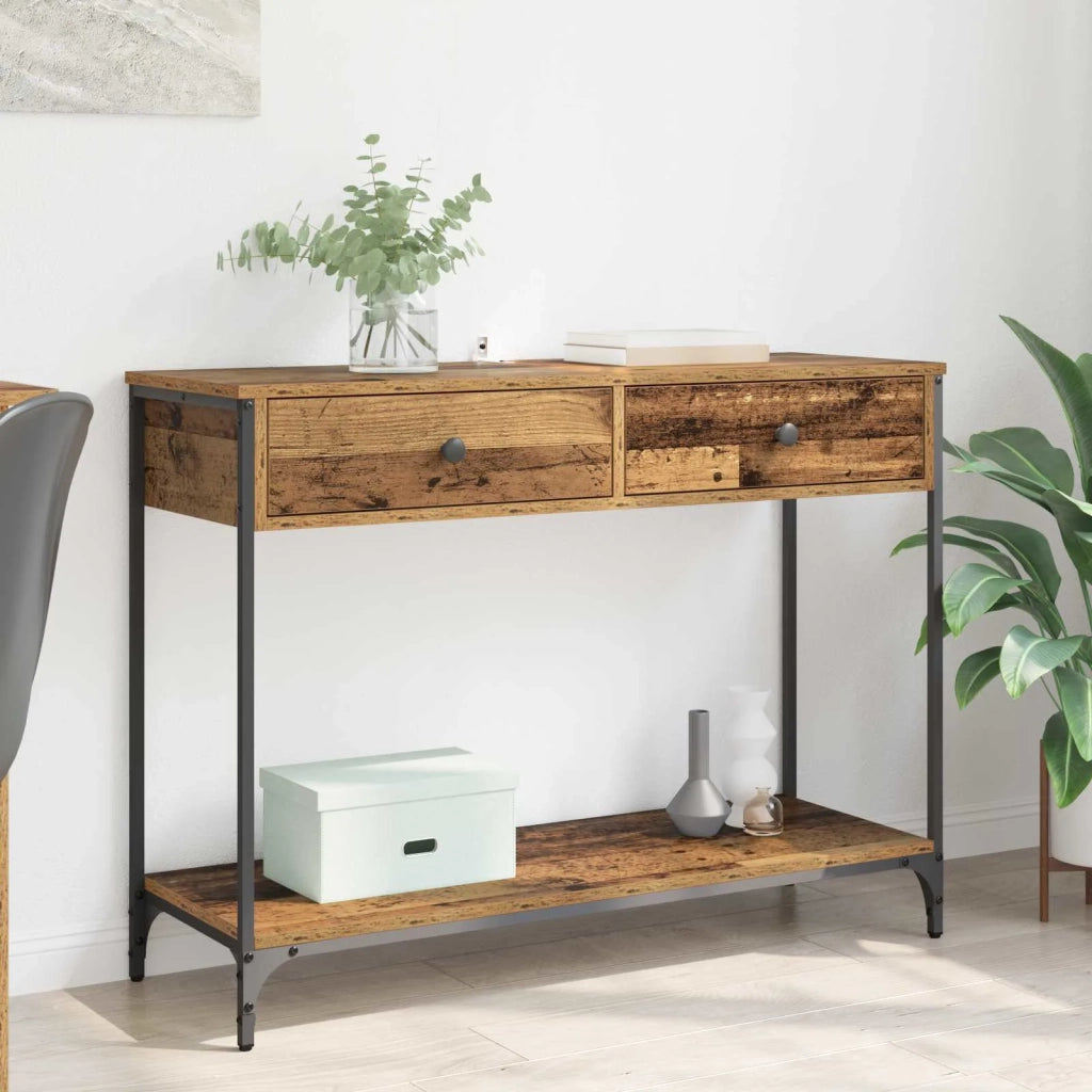 Tavolo consolle con cassetto Legno vecchio 100 x 34,5 x 75 cm