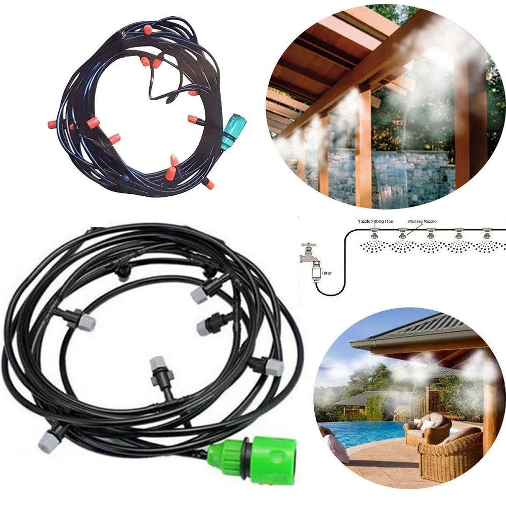 Trade Shop - Kit Nebulizzatore Ad Acqua Nebulizzazione Gazebo Ombrellone Giardino 10 Metri -