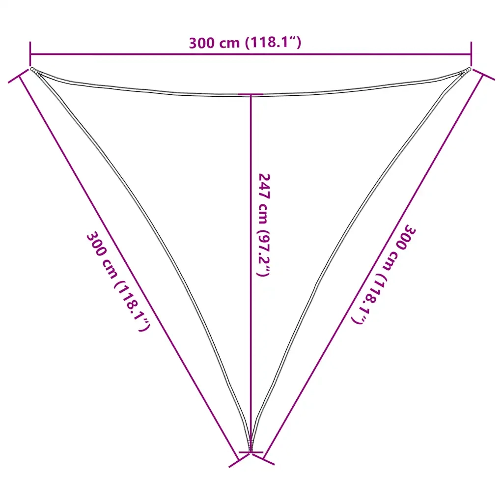 Vela Parasole 160 g/m² Triangolare 3x3x3 m in HDPE 4001999