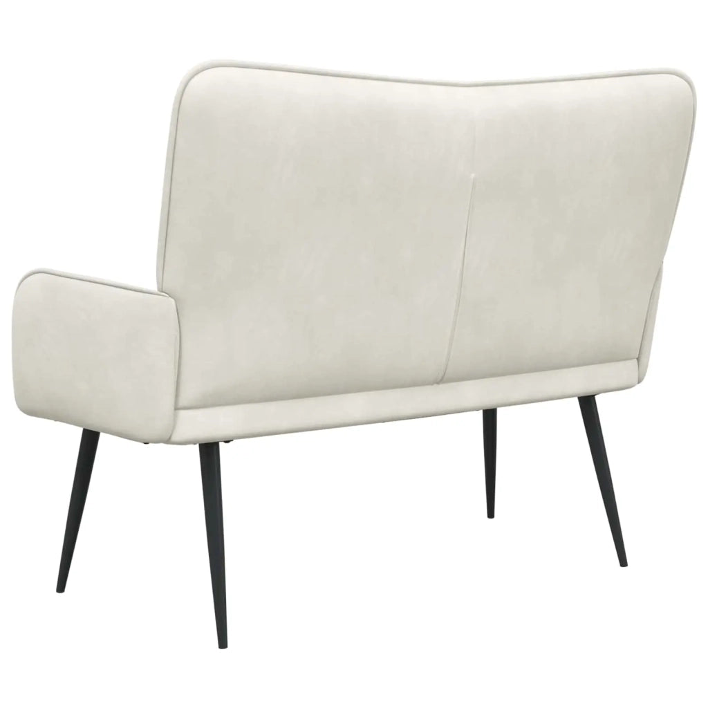 Sofa a Due Posti Crema 115 x 61 x 87 cm Velluto