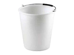 SECCHIO CASALINGO IN POLIETILENE BIANCO- - cm.26x24 lt.7 - 5 pezzi STEFANPLAST