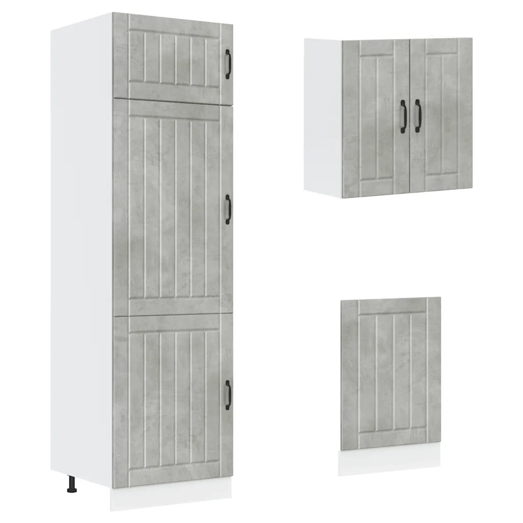 Set Mobili da Cucina 8 pz Kalmar Grigio Cemento in Truciolato