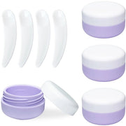 Bottiglie di silicone per crema 30 ml - 4 pezzi - Contenitori di viaggio riutilizzabili - Progetto senza buchi - Mini-spatole - Leggero e compatto - Contenitori di viaggio per crema