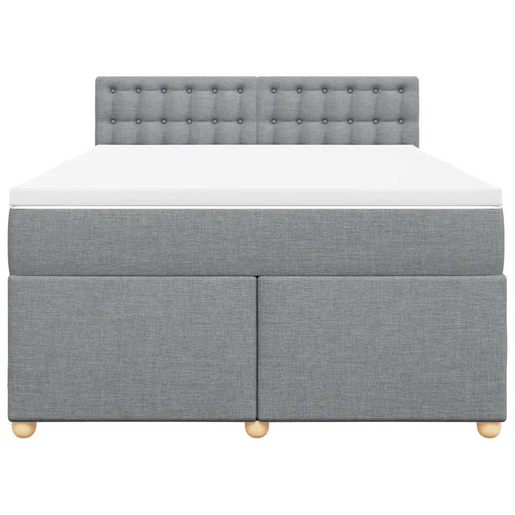 Giroletto a Molle con Materasso Grigio Chiaro160x200 cm Tessuto