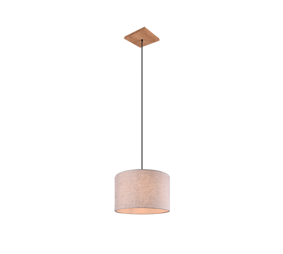 Lampada a sospensione con paralume, legno, sabbia, D 35 cm, Elmau