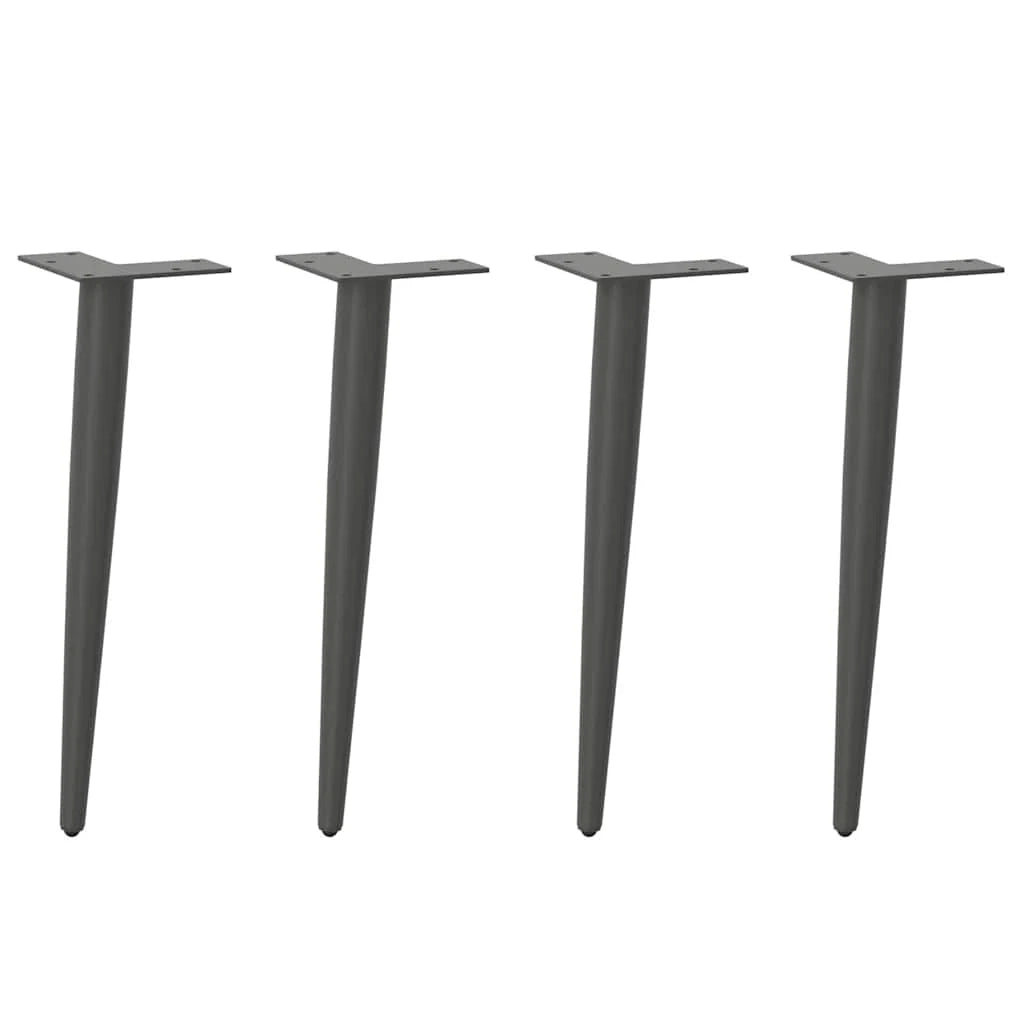 Set di 4 gambe coniche regolabili per tavolino da caffè 42 x 42 cm design moderno acciaio antracite 02_0056811