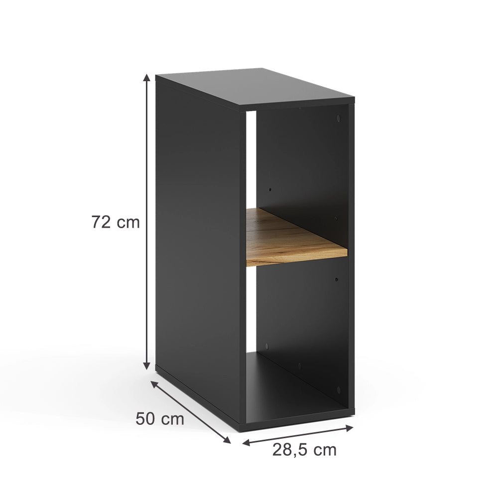 Vicco Mobiletto per PC Antracite/quercia dorata 28.5 x 50 cm 2 scomparti