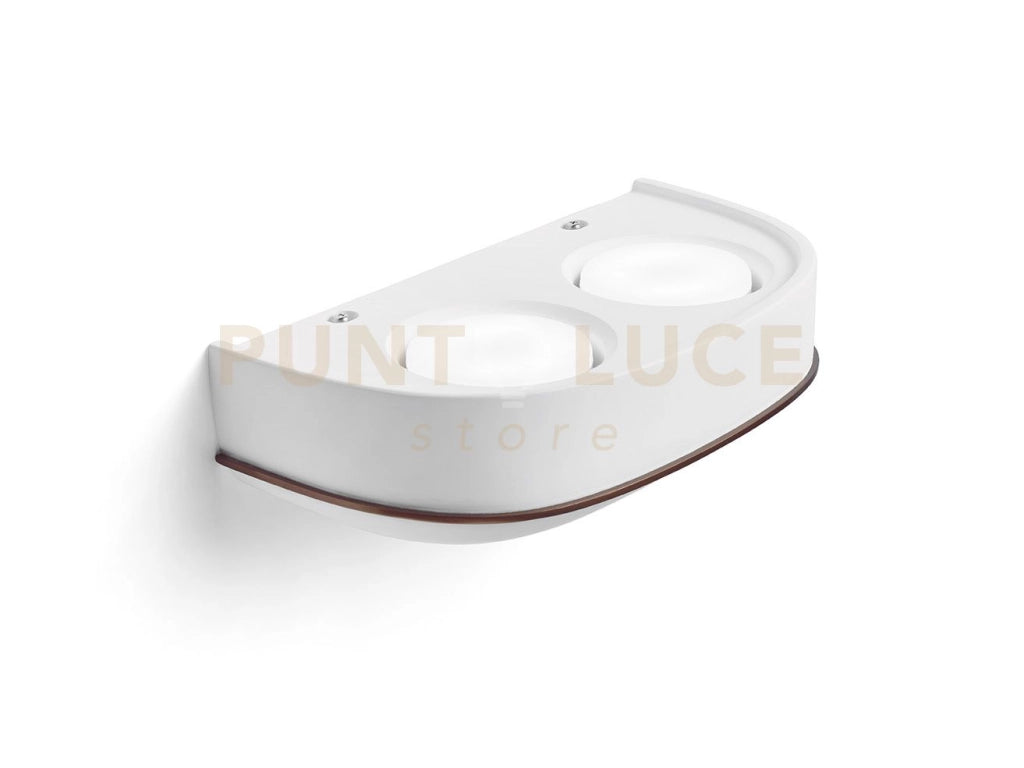 ELLADE Applique a parete 2 luci attacco GX53 in gesso bianco con rifinitura Bronzo