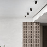 Plafoniera Moderna Centric Metallo Nero Opaco 1 Luce Gu10 Ip20