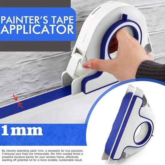 Applicatore di nastro adesivo per pittura, dispositivo di applicazione di nastro adesivo professionale con raschiatore, set per l'applicazione di nastro adesivo, inclusi 5 rotoli di nastro, adatto per pittura, decorazione, pareti, pavimenti, ecc. (Giallo)