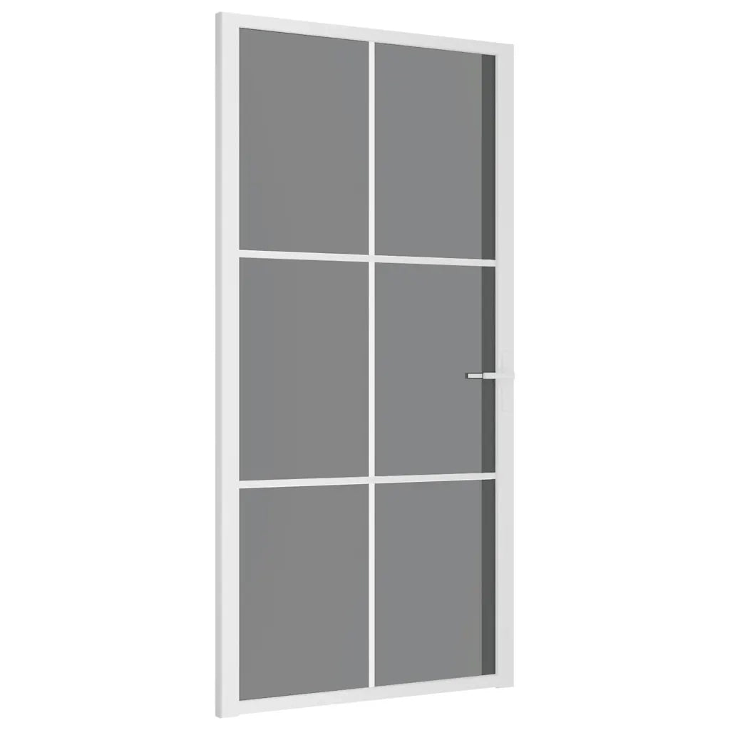Porta Interna 102,5x201,5 cm Bianca in Vetro ESG e Alluminio cod mxl 58337