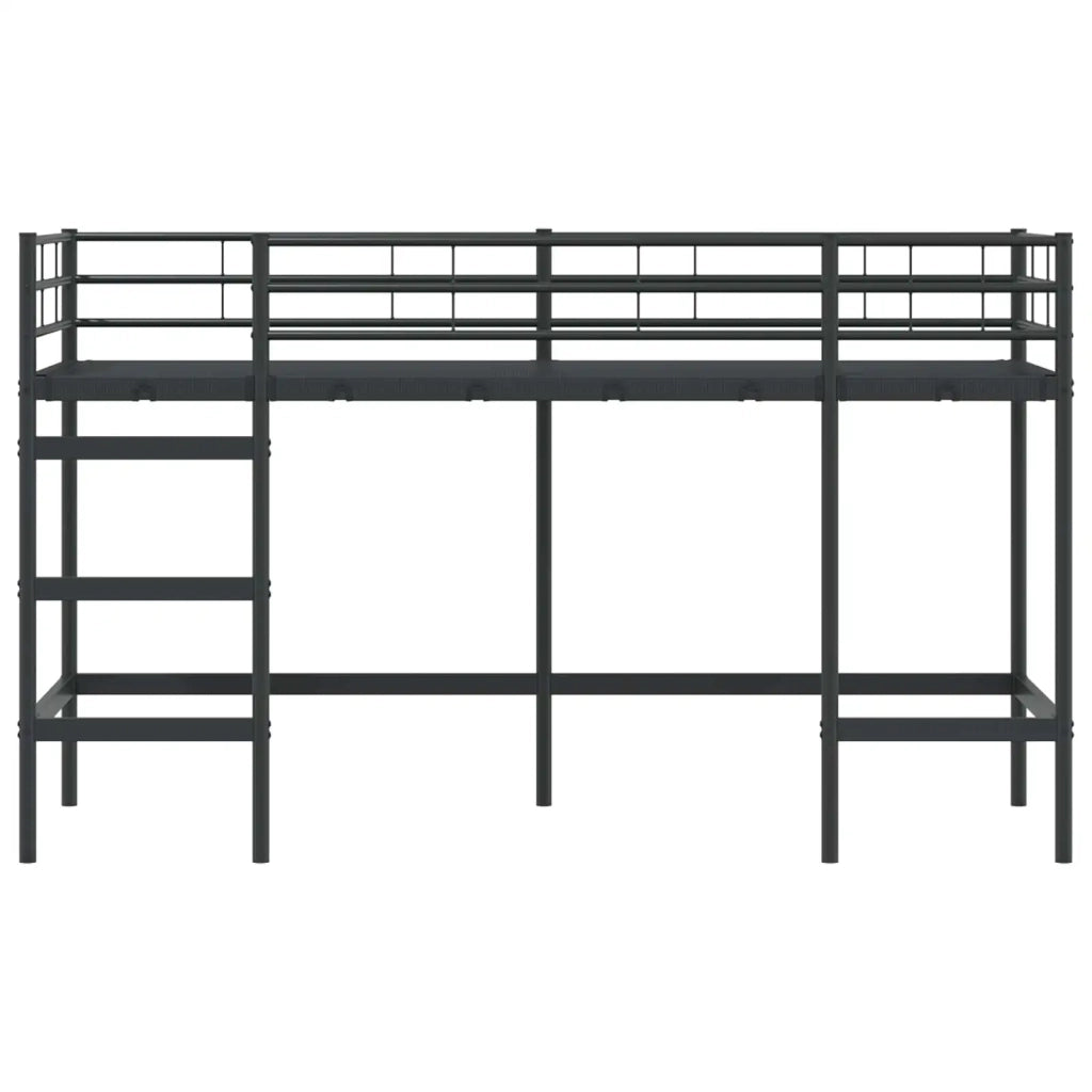 Struttura del letto loft per bambini Nero 90 x 190 cm Acciaio