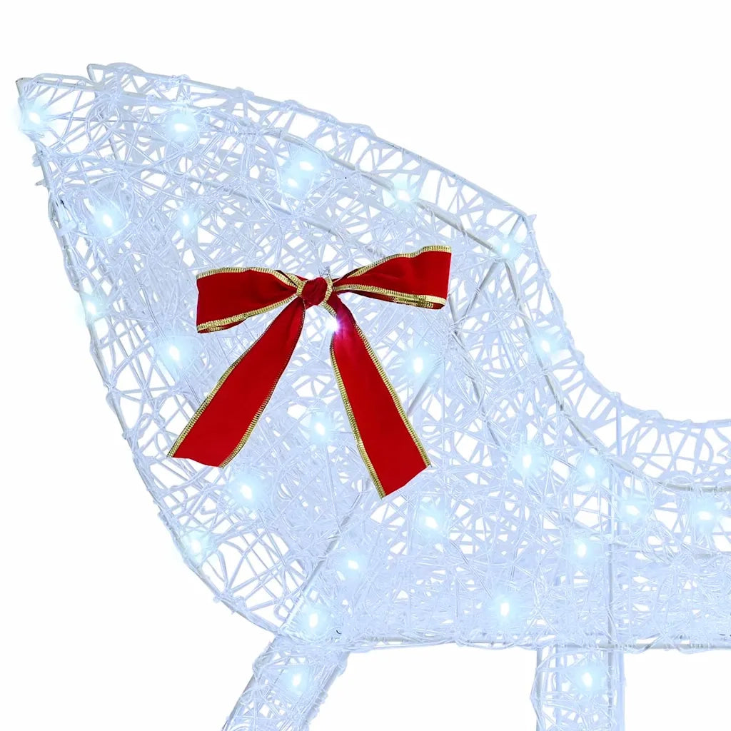 Slitta trainata da renna Bianco freddo 70 x 26 x 130 cm 42019076
