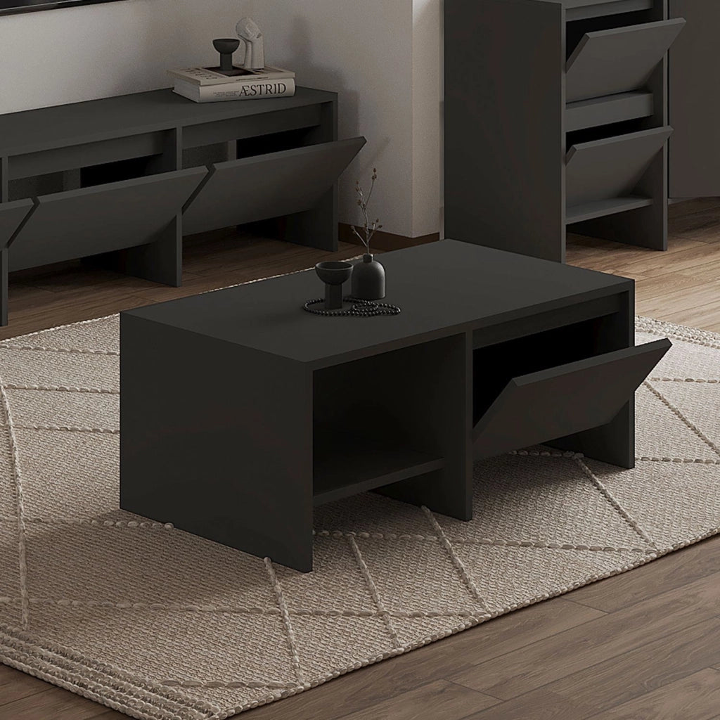 Tavolino in legno "Laris" - 90 x 45 x 35 cm - Grigio antracite