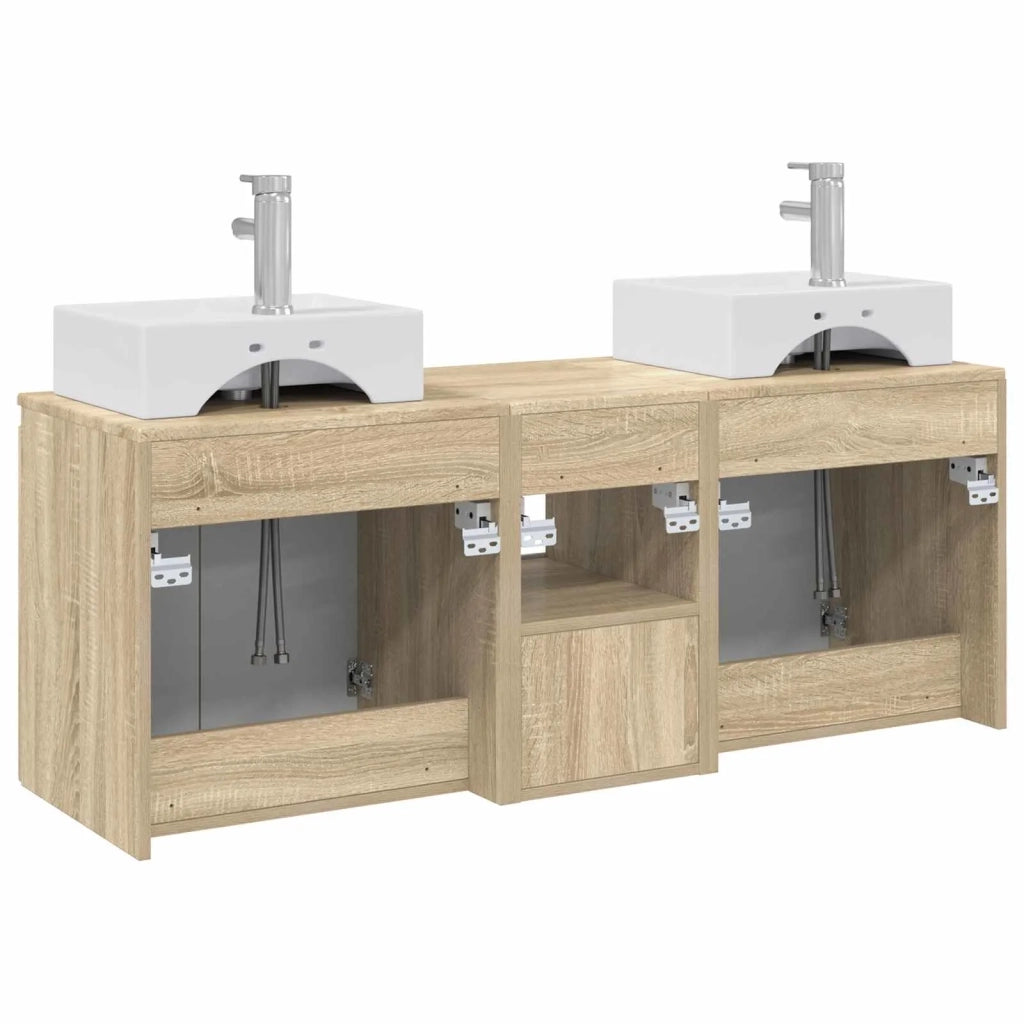 Set di Armadi da Bagno 3 pz Rovere Sonoma 49,5 x 41 x 62,5 cm 3405649