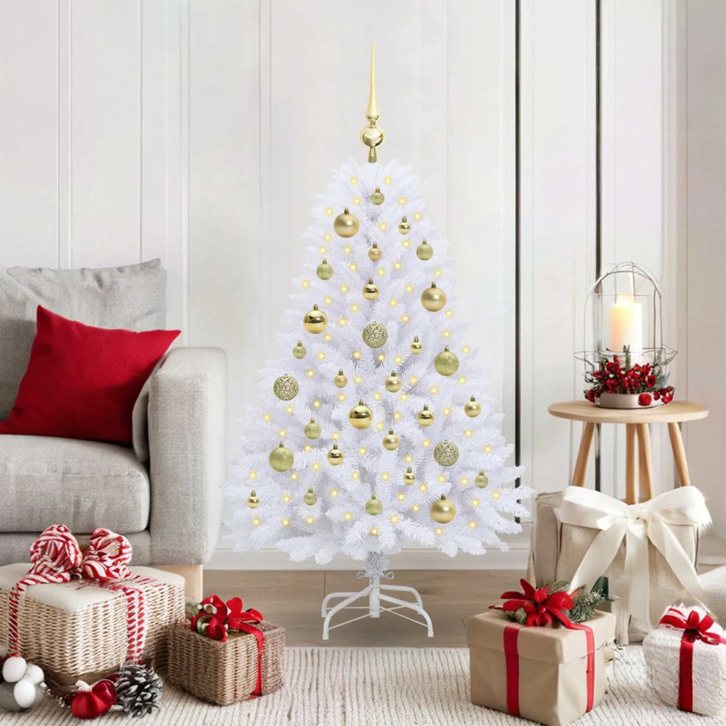 Albero di Natale | Decorazioni natalizie Artificiale con Rami Pieghevoli Bianco 120 cm