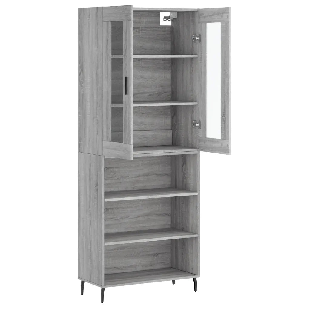 Credenza Grigio Sonoma 69,5x34x180 cm in Legno Multistrato 3198743