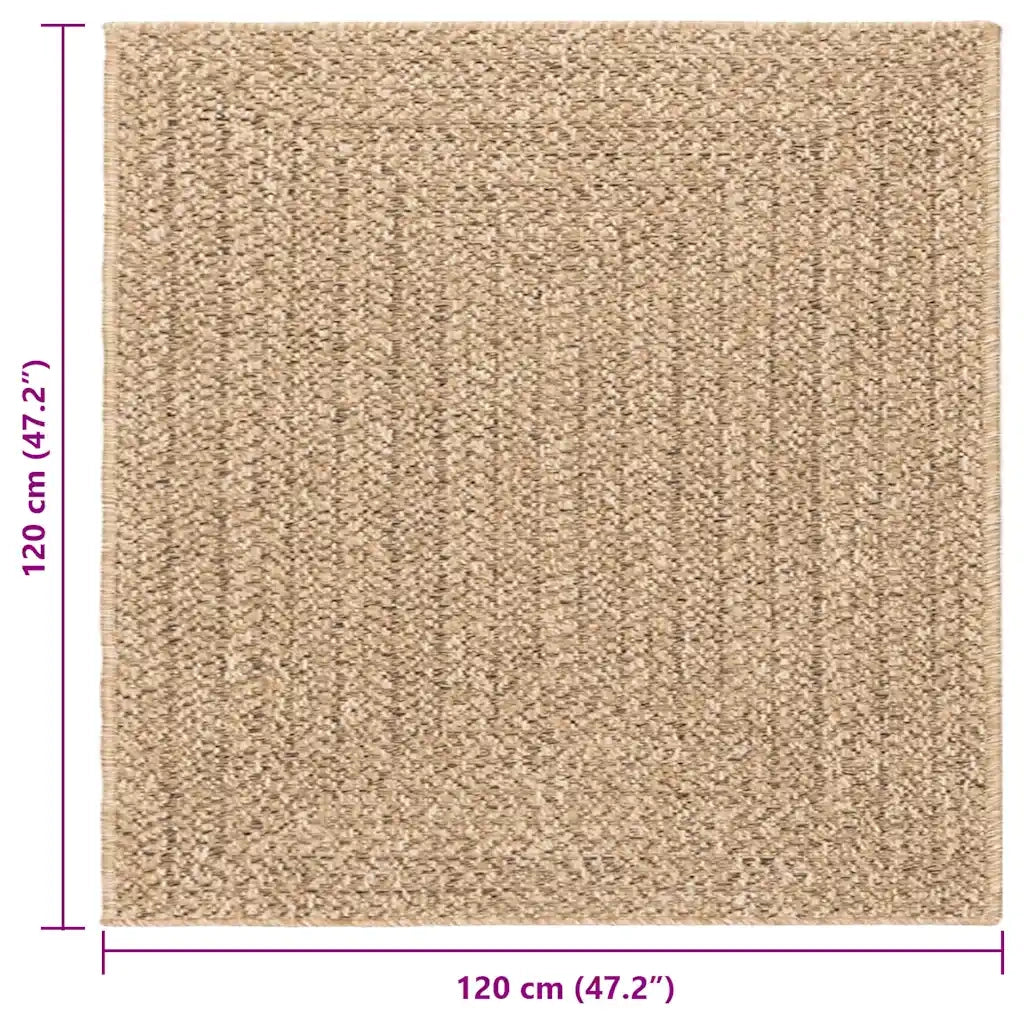 Tappeto del soggiorno | Tappeto ZIZUR 120x120 cm Aspetto Iuta per Interni ed Esterni