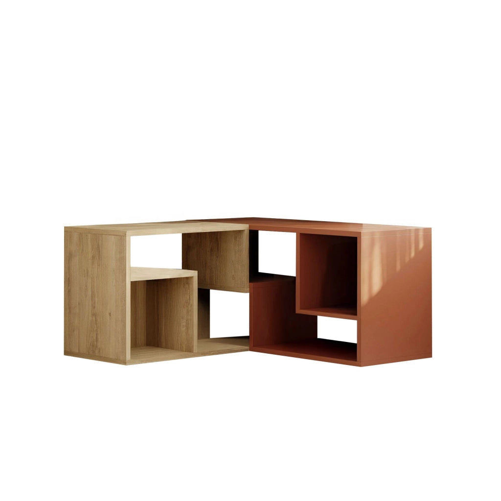 Mobile TV modulare in legno "Glis" - 145 x 35 x 44 cm - Terracotta