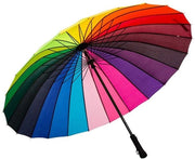 Parasole a 24 Righelli - Grande Parasole - Aperto a Mano - Anti-UV - Impermeabile - Struttura in Alluminio Solido - Diametro Aperto 114 cm - Parasole per la Pioggia