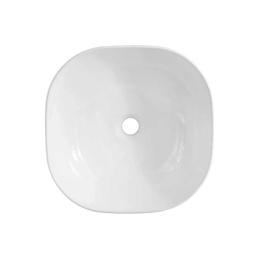 Lavabo da appoggio quadrato 41x41 cm bianco lucido in ceramica
