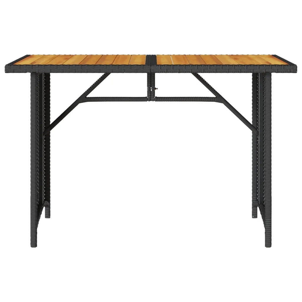 Tavolo da Giardino Piano in Legno Nero 110x68x70 cm Polyrattan 366355