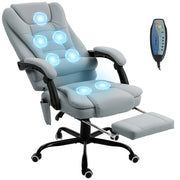 Sedia da ufficio massaggiante ¨C zephmum ¨C regolabile reclinabile grigio