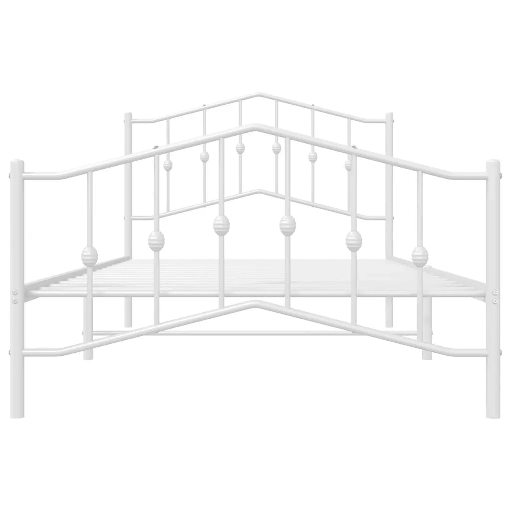 Giroletto con Testiera e Pediera-Struttura Letto Metallo Bianco 100x200 cm 408207