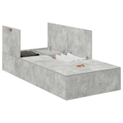 Letto singolo | Letto per adulti | Struttura letto con contenitore Grigio cemento 80 x 200 cm