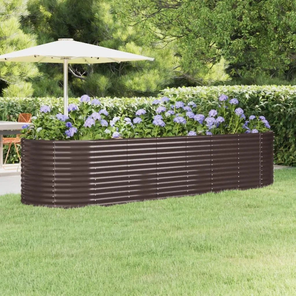Vaso Giardino Acciaio Verniciato a Polvere 322x100x68cm Marrone cod mxl 66690