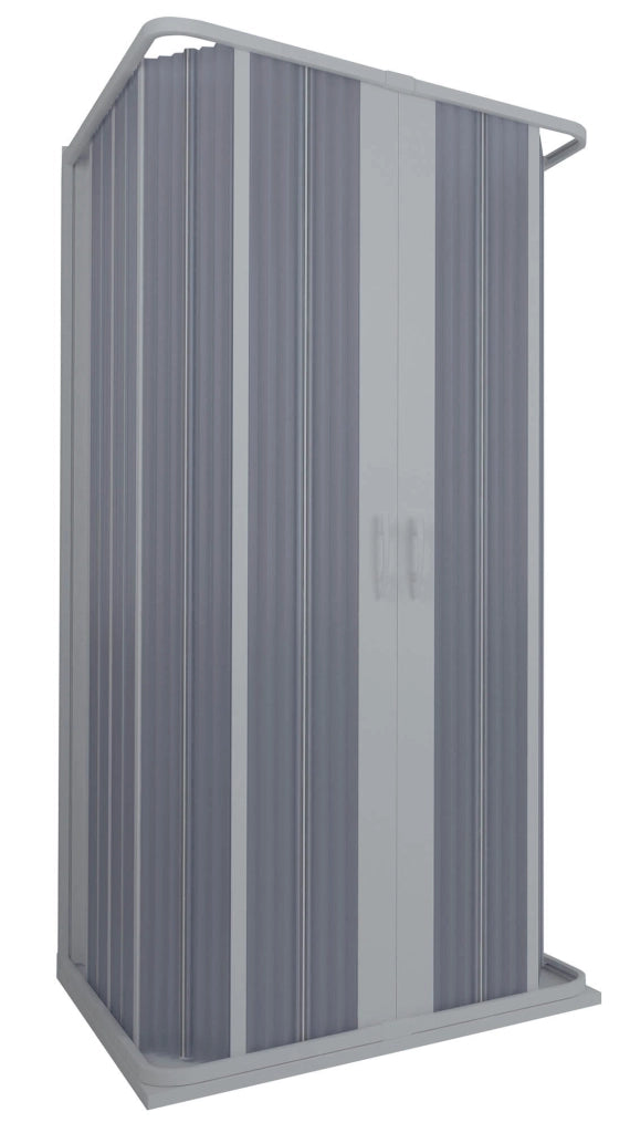 Box Doccia 3 Lati 100x100x100 cm 2 Ante a Soffietto in PVC Apertura Centrale H185 cm Dorini Bianco