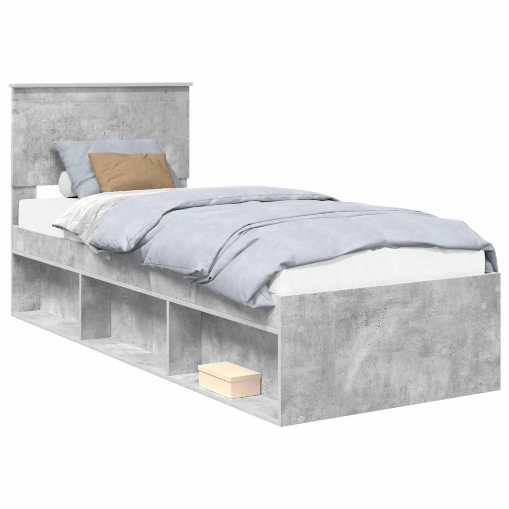 Struttura del letto Grigio Concretè 75 x 190 cm Pino massello