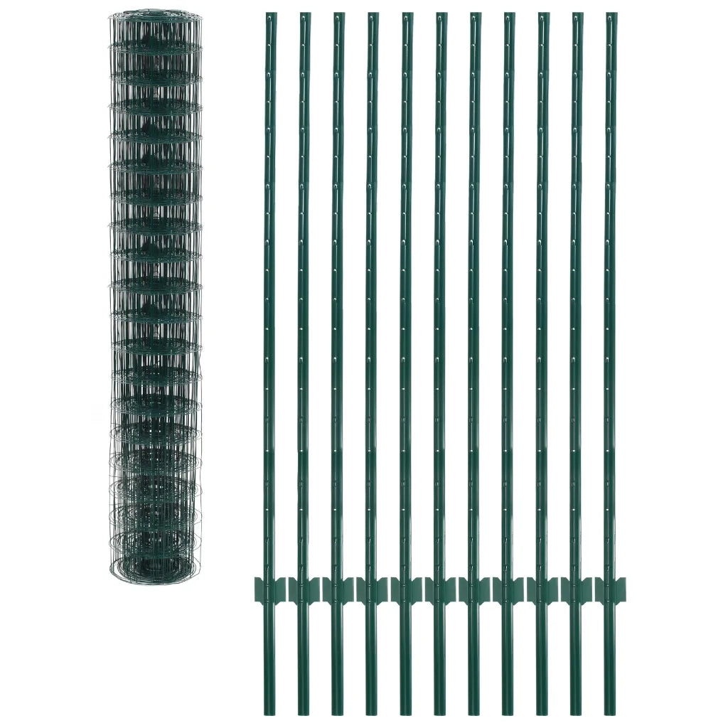 Recinzione da Giardino | Recinzione Euro 20x1,5 m in Acciaio Verde