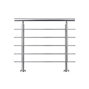 Balaustra Corrimano Ringhiera in acciaio inox spazzolato 120x106cm per interni ed esterni 5 barre trasversali