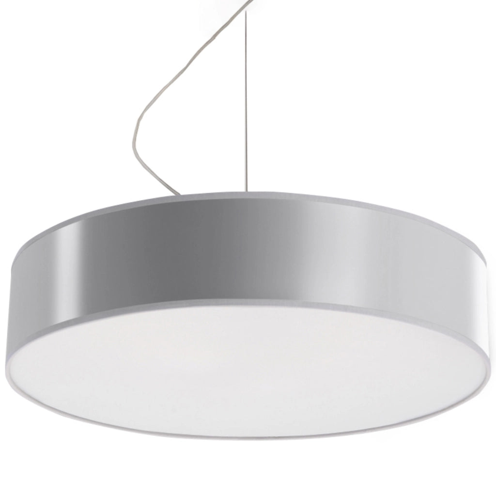 Lampada da soffitto in PVC grigio ARENA a 3 luci, arancione spagnolo, 45x111 cm