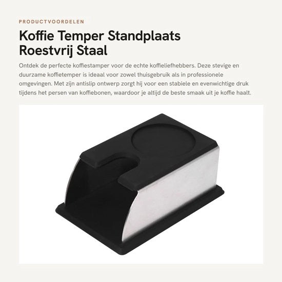 Tamponatore per caffè 51 mm - Disegno antiscivolo - Acciaio inossidabile - Duraturo - Portatile - Struttura a forma di trapezio