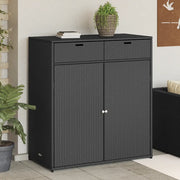 Armadietto Portaoggetti Giardino Nero 105x55x113cm Polyrattancod mxl 134547