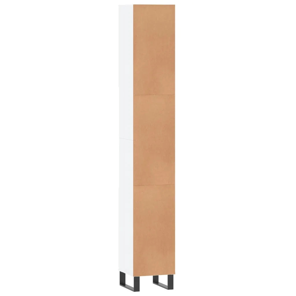 Armadietto da Bagno | Armadio da bagno Bianco 30x30x190 cm in Legno Multistrato