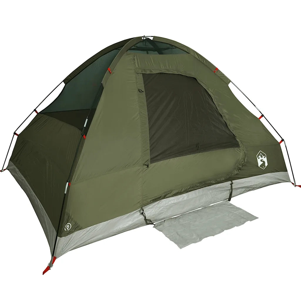 Tenda da Campeggio a Cupola 2 Persone-Tenda per Escursionismo Verde Oliva Impermeabile 420684