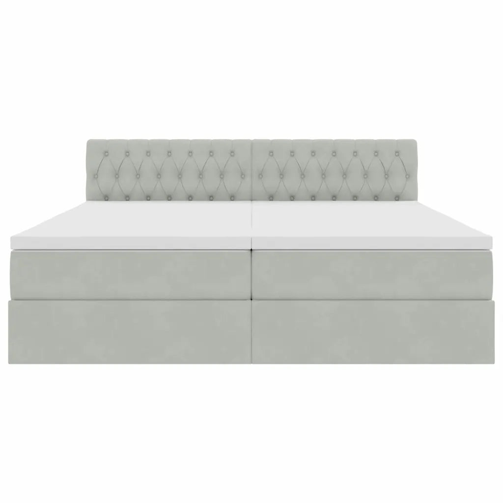 Letto con Contenitore con materasso Grigio chiaro 90 x 200 cm