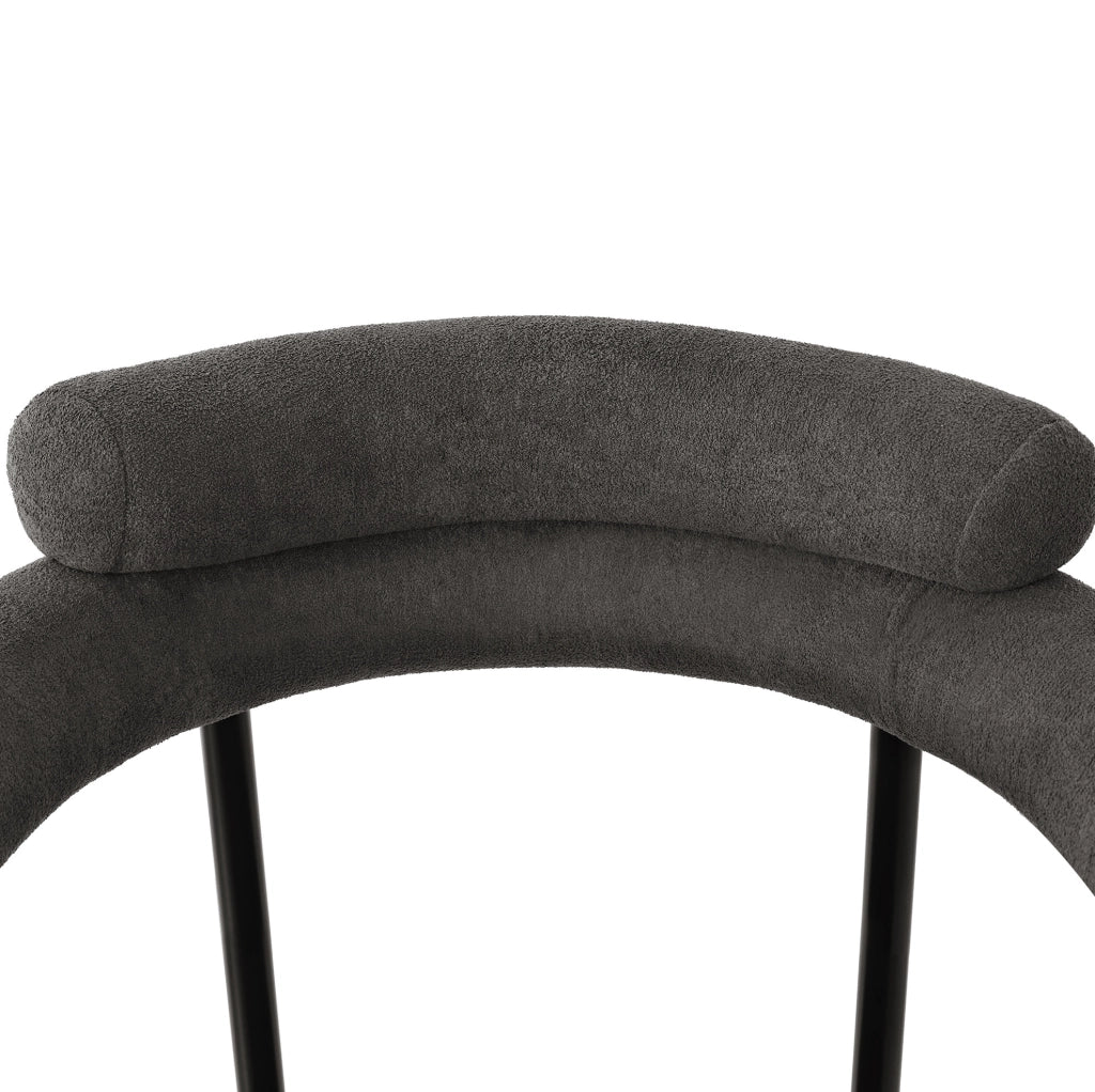 Sedia da pranzo 70x62x84 cm; velluto grigio scuro; struttura in ferro