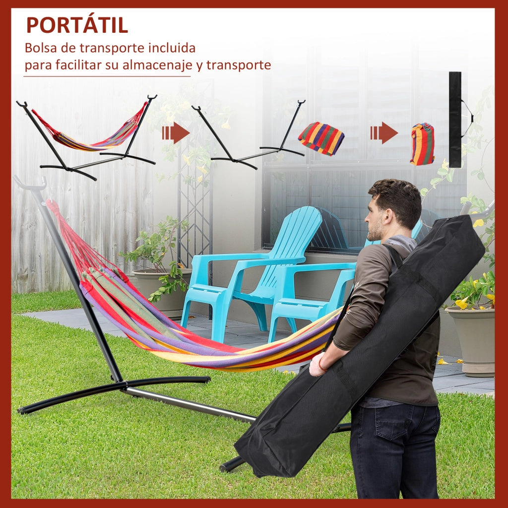 Amaca con supporto in acciaio regolabile in altezza ¨C zephmum ¨C 200x150 cm multicolore