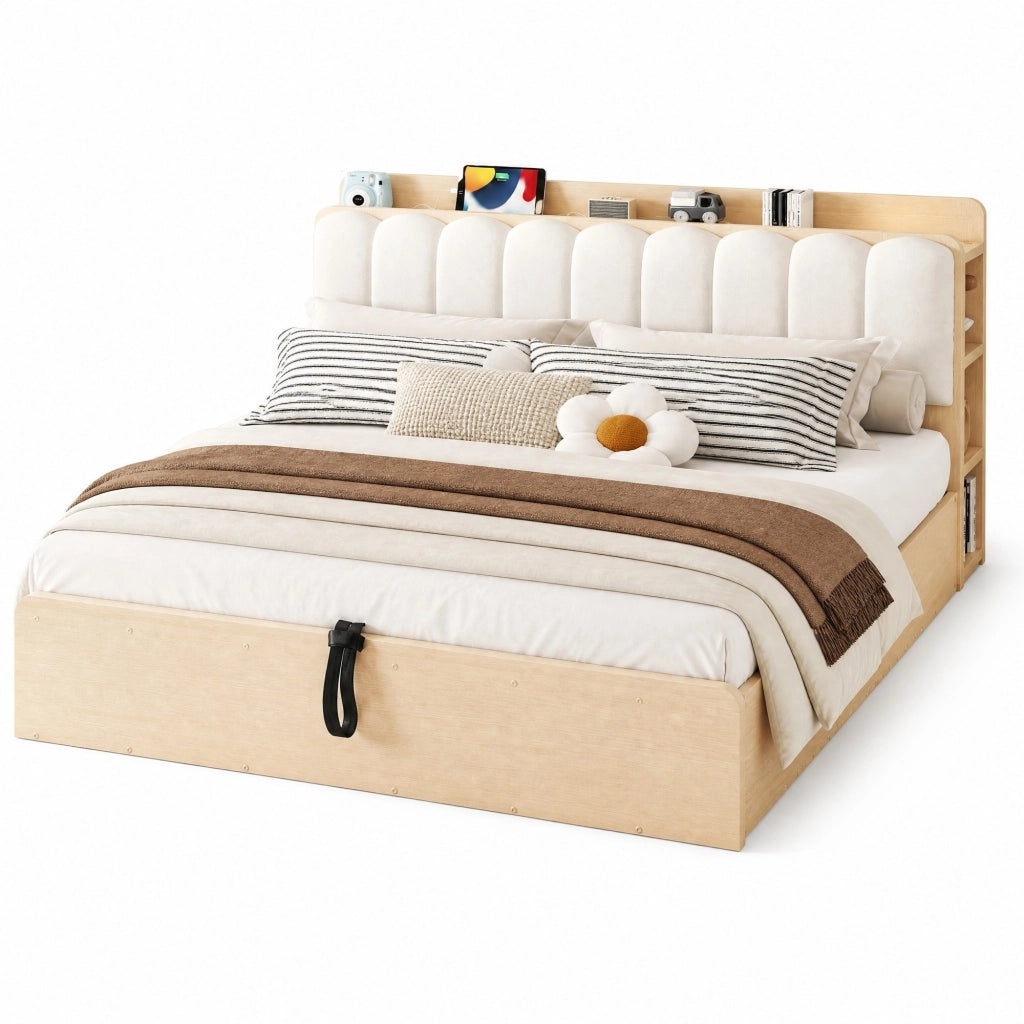 Letto matrimoniale 180x200 con contenitore idraulico e USB