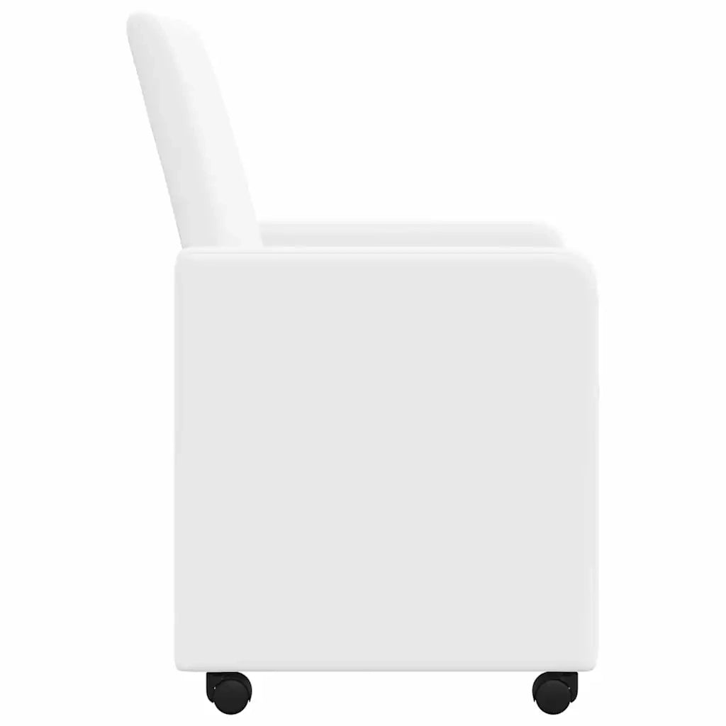 Sedie da Pranzo con Ruote 2 pz | Sedie da cucina Bianco 57 x 66 x 94 cm