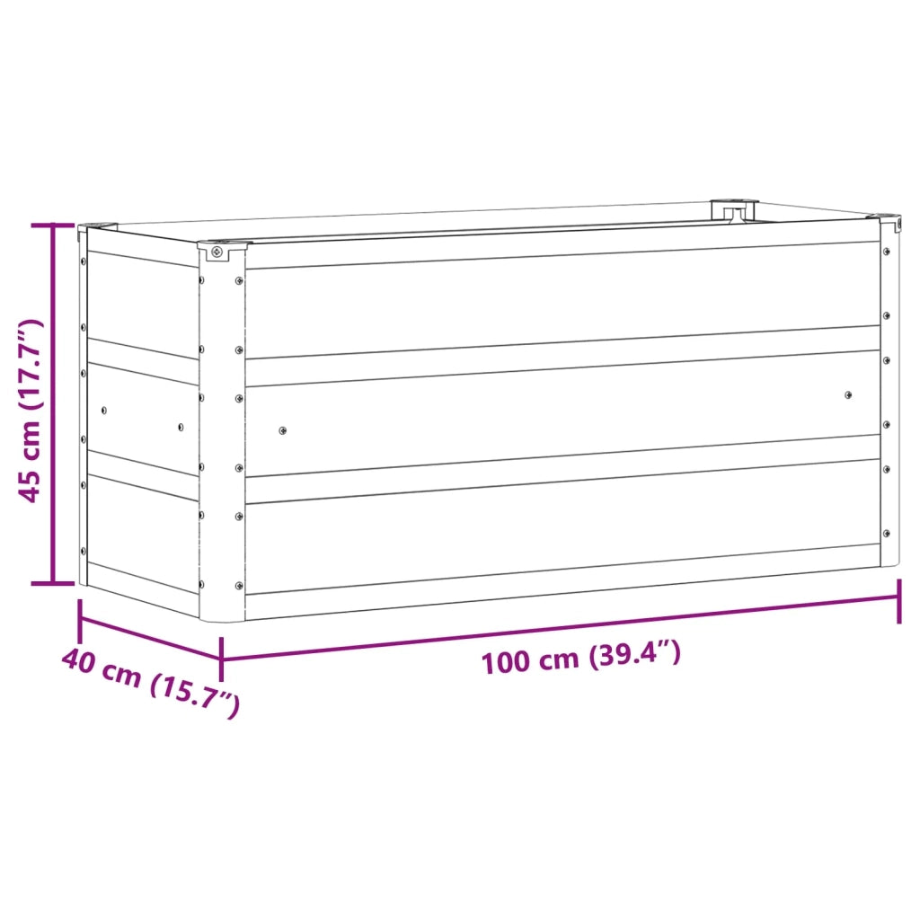Fioriera moderna ed esteticamente gradevole per interni/esterni 100 x 40 x 45 cm in acciaio antracite 02_0059218