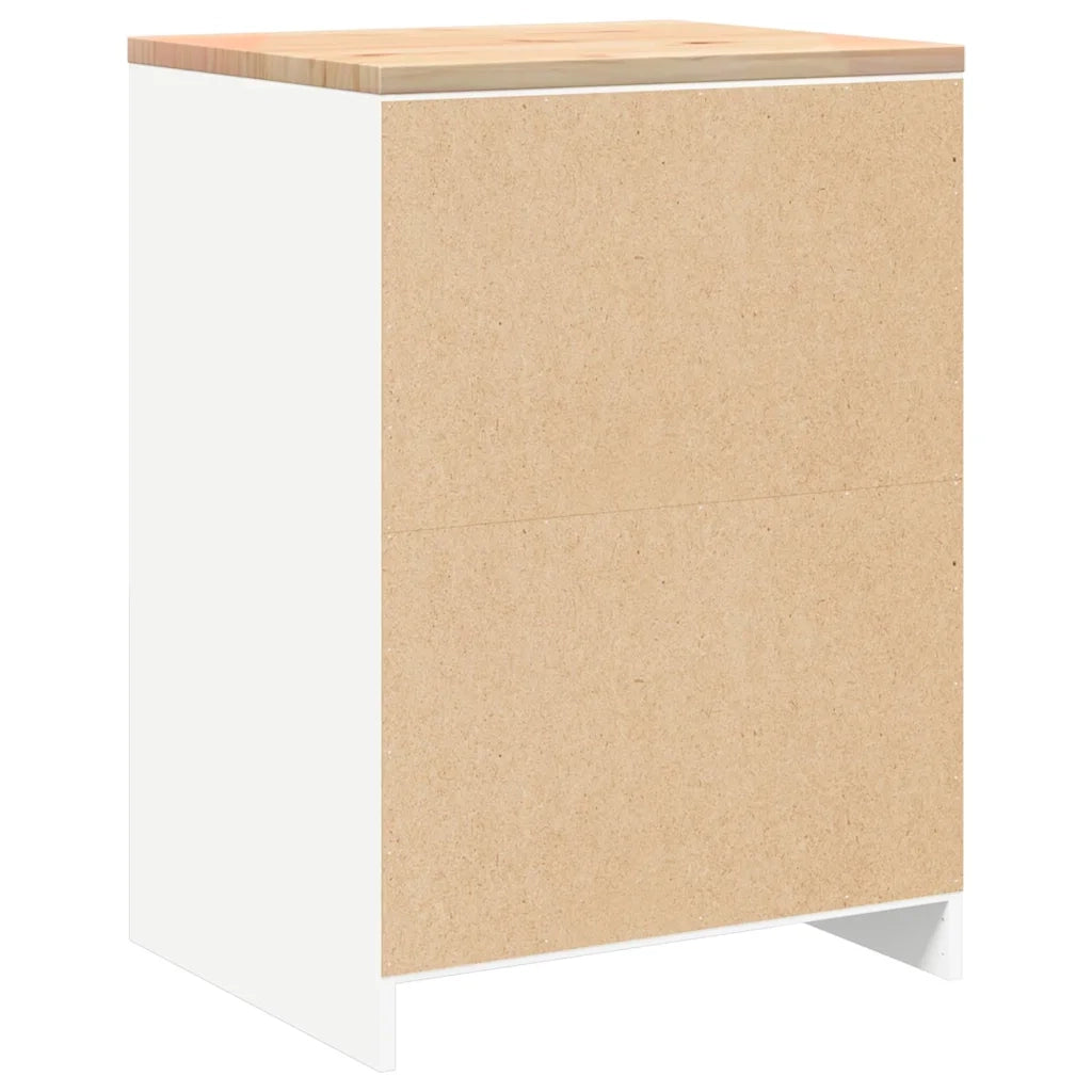 Armadietto da Garage Bianco 60x51x85 cm Legno Massello di Pino CFW4800652