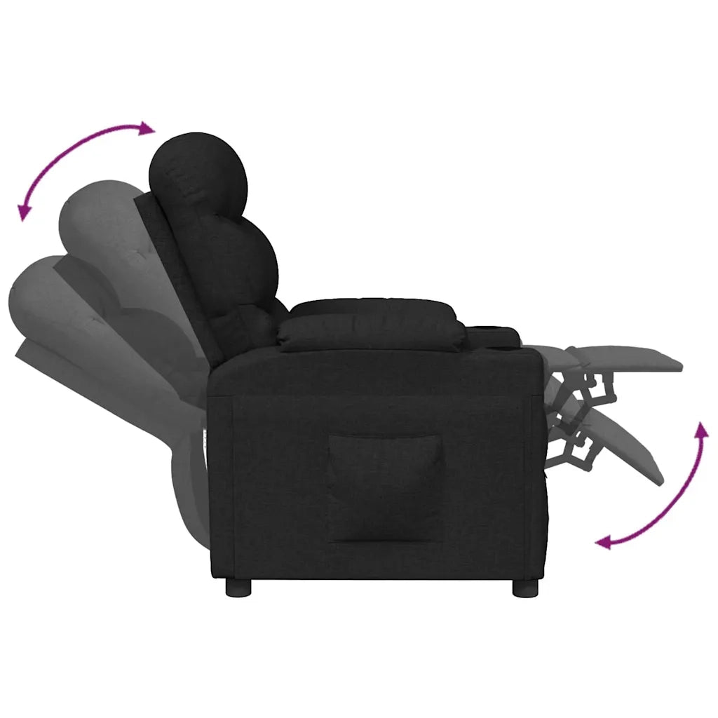 Divano Sedia-Poltrona Reclinabile in Tessuto Nero 291493